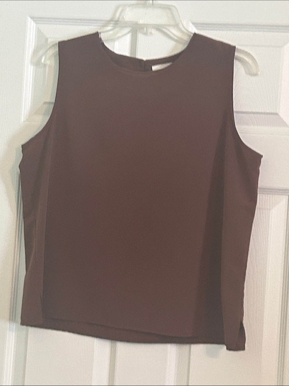 Kim Rogers Brown Sleeveless Shell Top